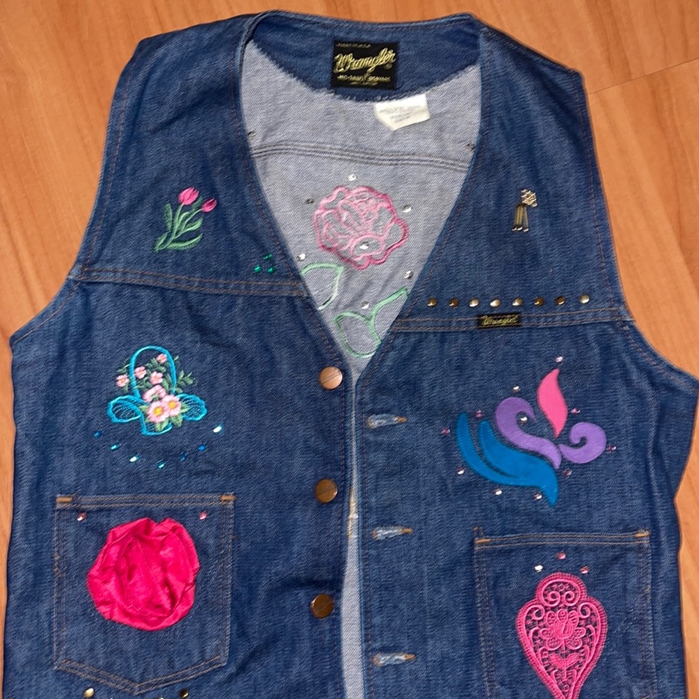 Vintage wrangler vest with embroidery
